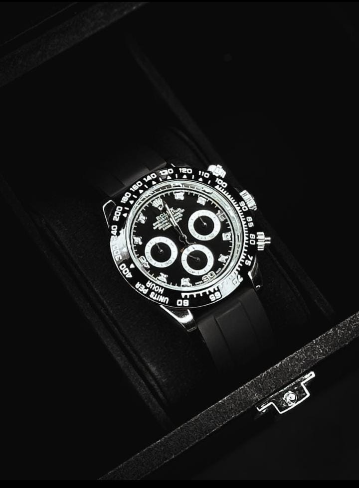 Rollie Rotatory Dial Rubber Strap Watch